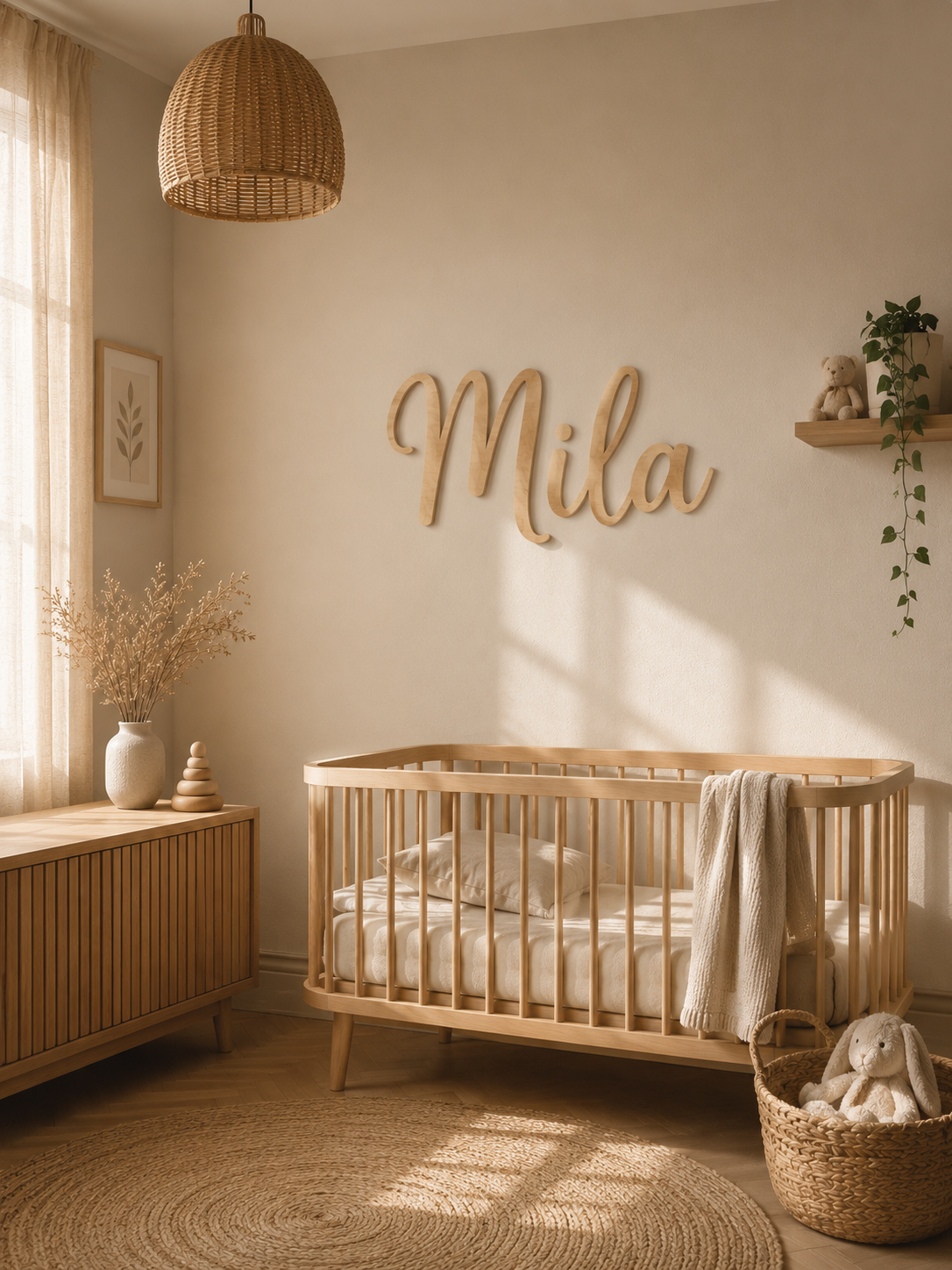 AtaNova nursery name sign wood and acrylic product photo