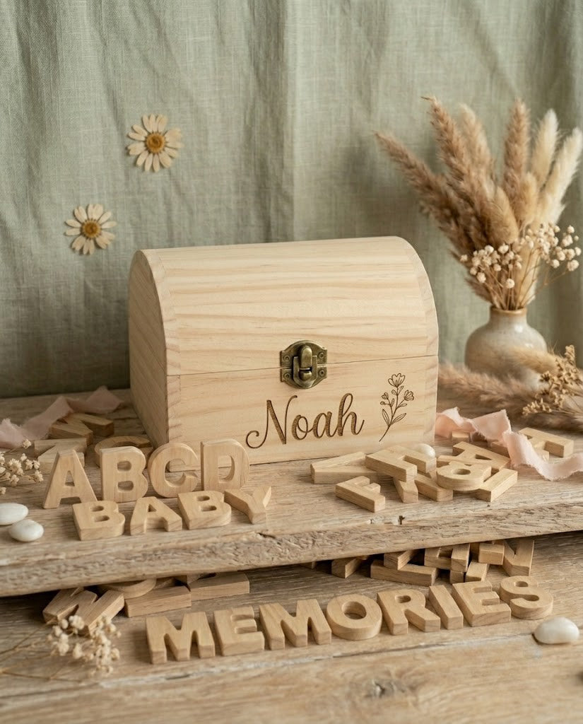 Wooden Alphabet Set — A–Z Letters & Keepsake Box