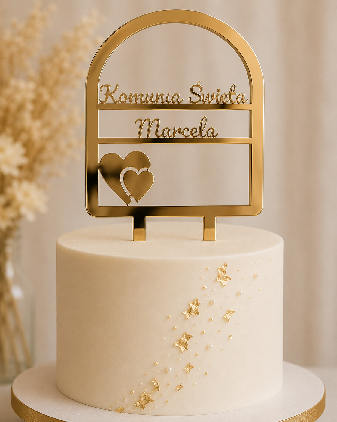 Personalised cake topper white acrylic — custom birthday or wedding cake decoration