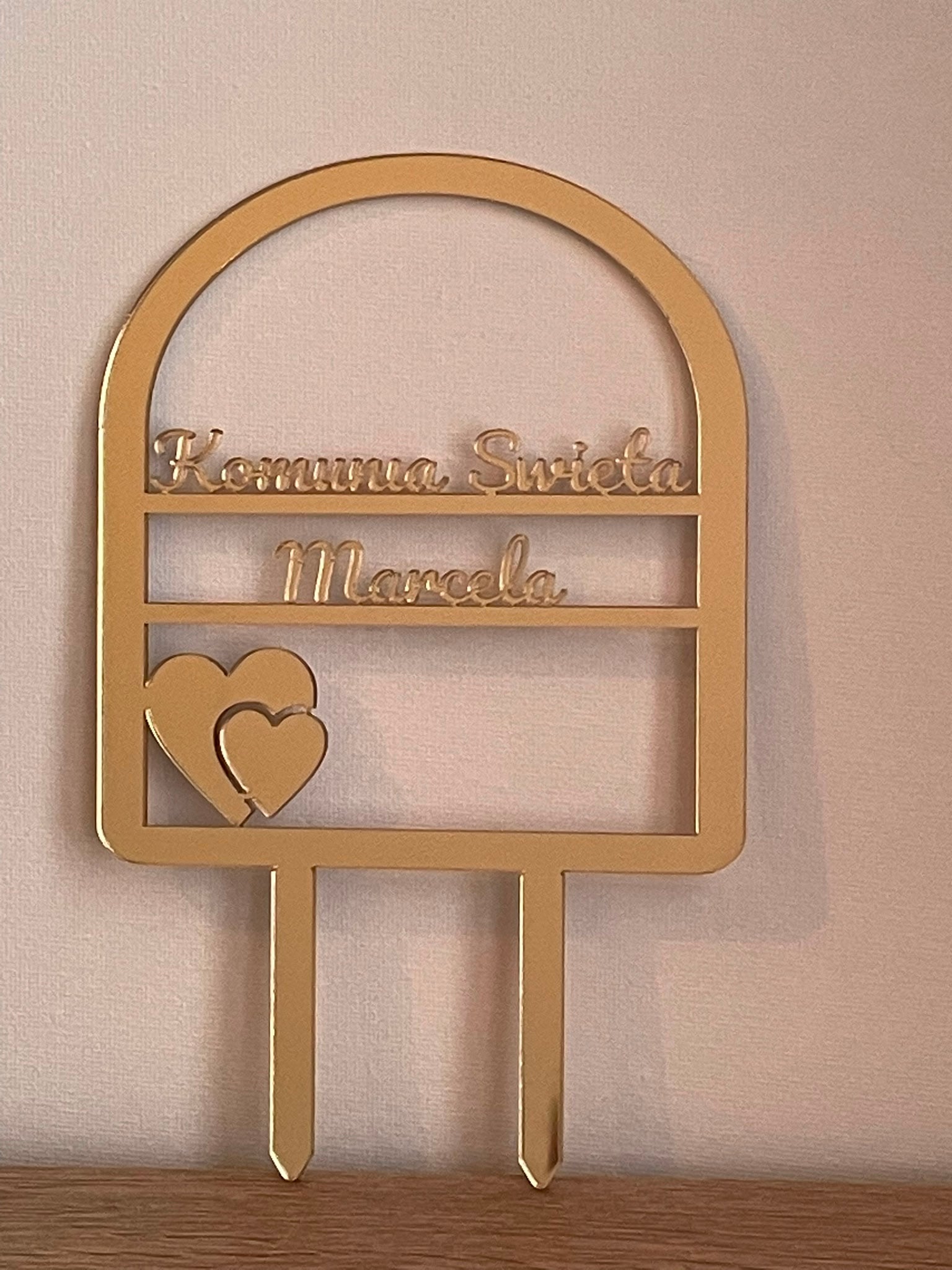 Cake topper natural wood — personalised laser-engraved birthday topper Antwerp