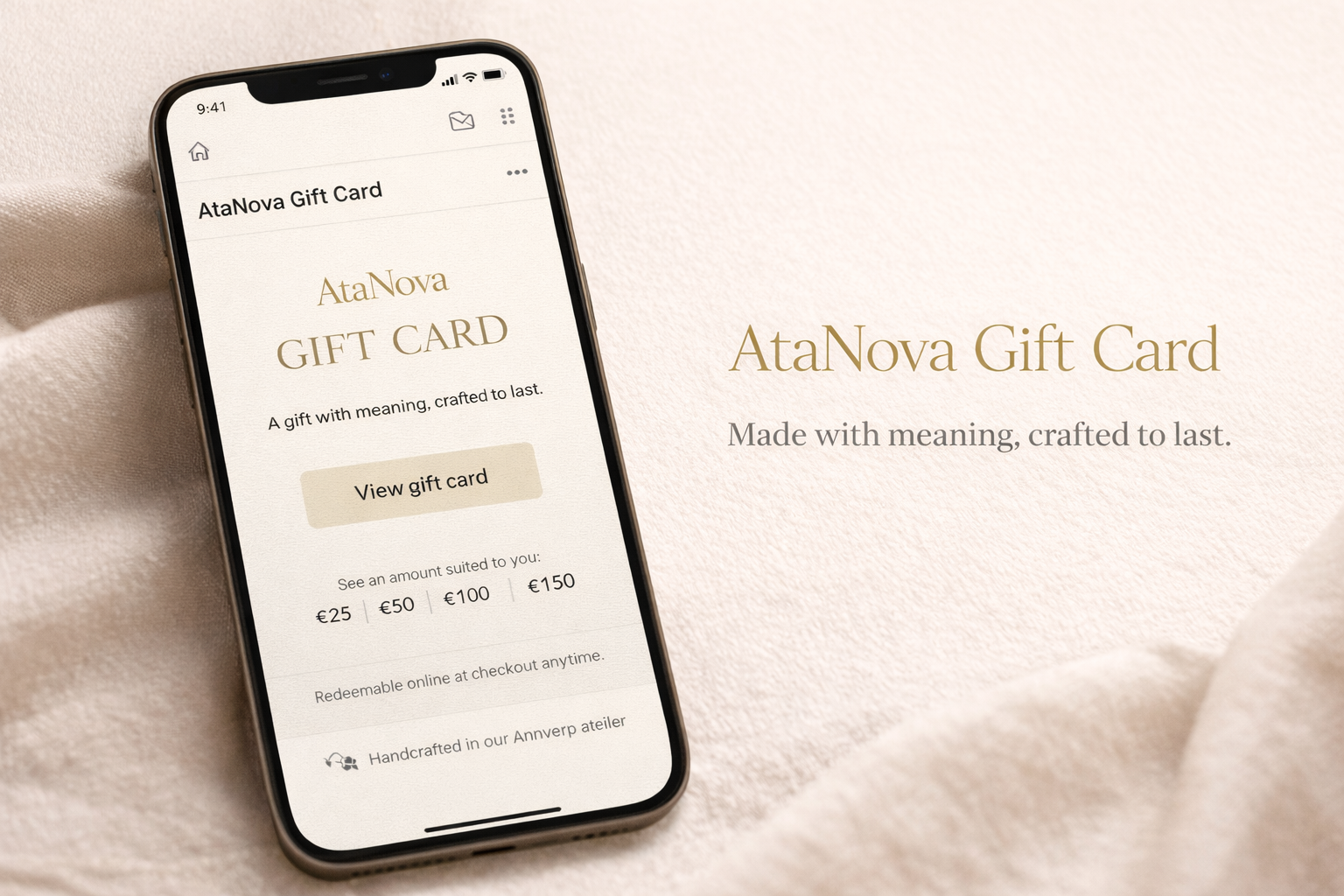 AtaNova digitale cadeaubon verzonden per e-mail