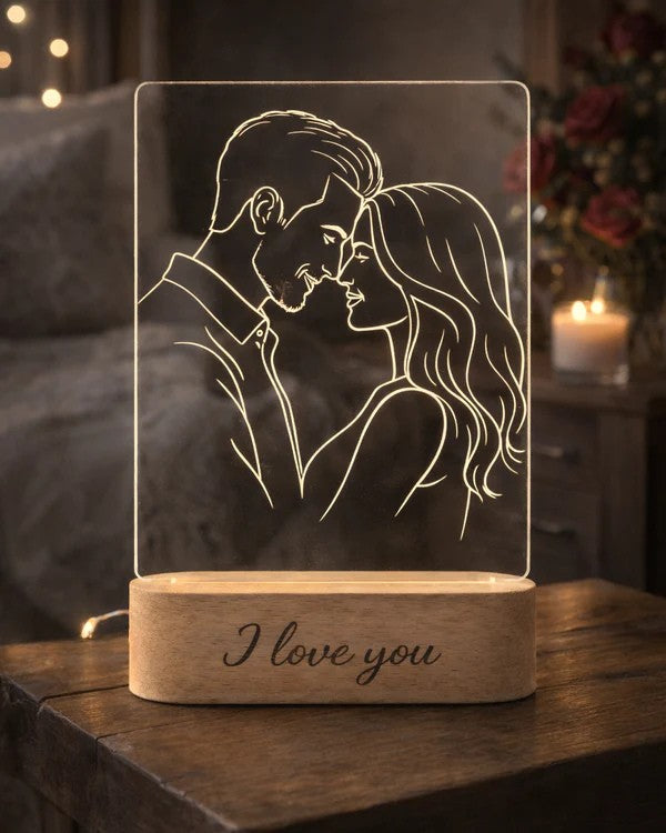 AtaNova AuraLine lamp met een foto van één persoon, een koppel of een gezin