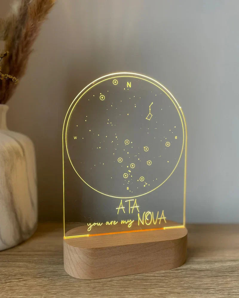 AtaNova NovaMap sterrenkaartlamp vergeleken met een gepersonaliseerde fotolamp