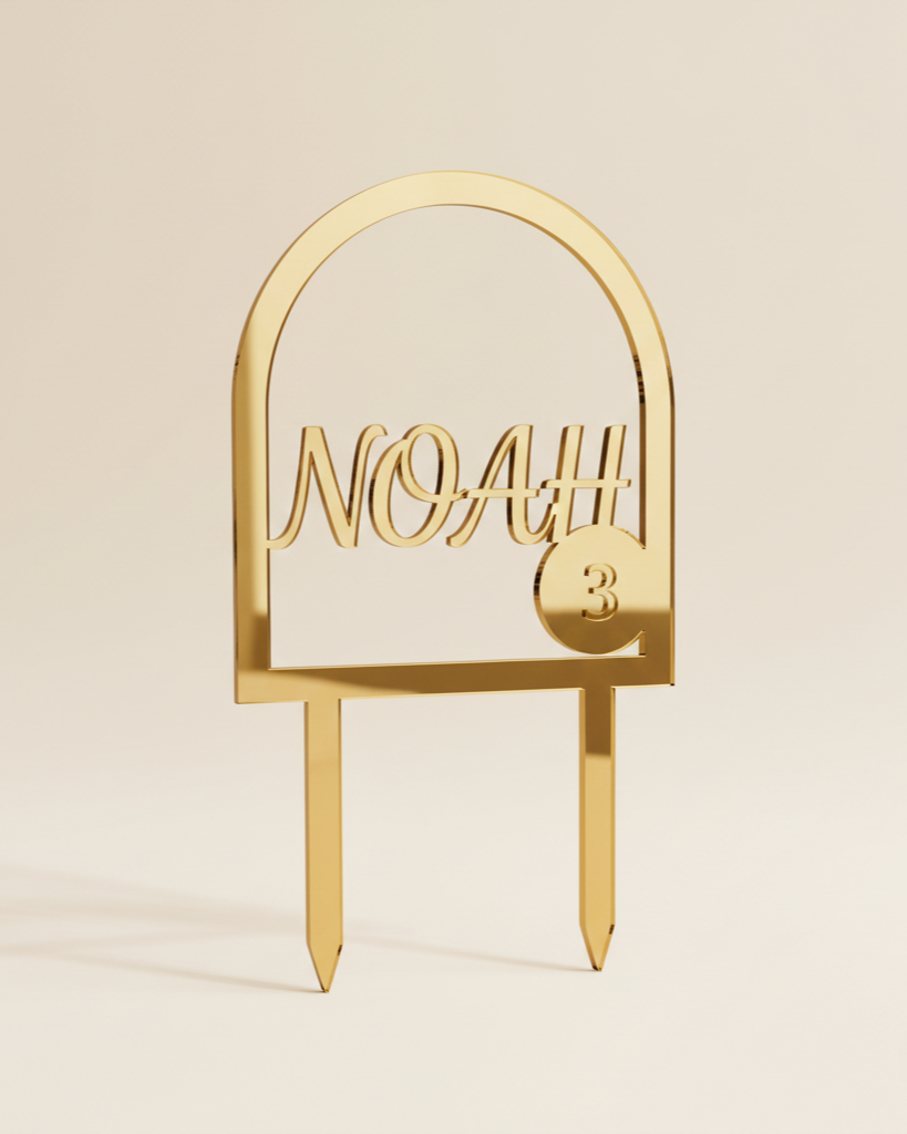 Gepersonaliseerde Cake Topper — Naam & Leeftijd