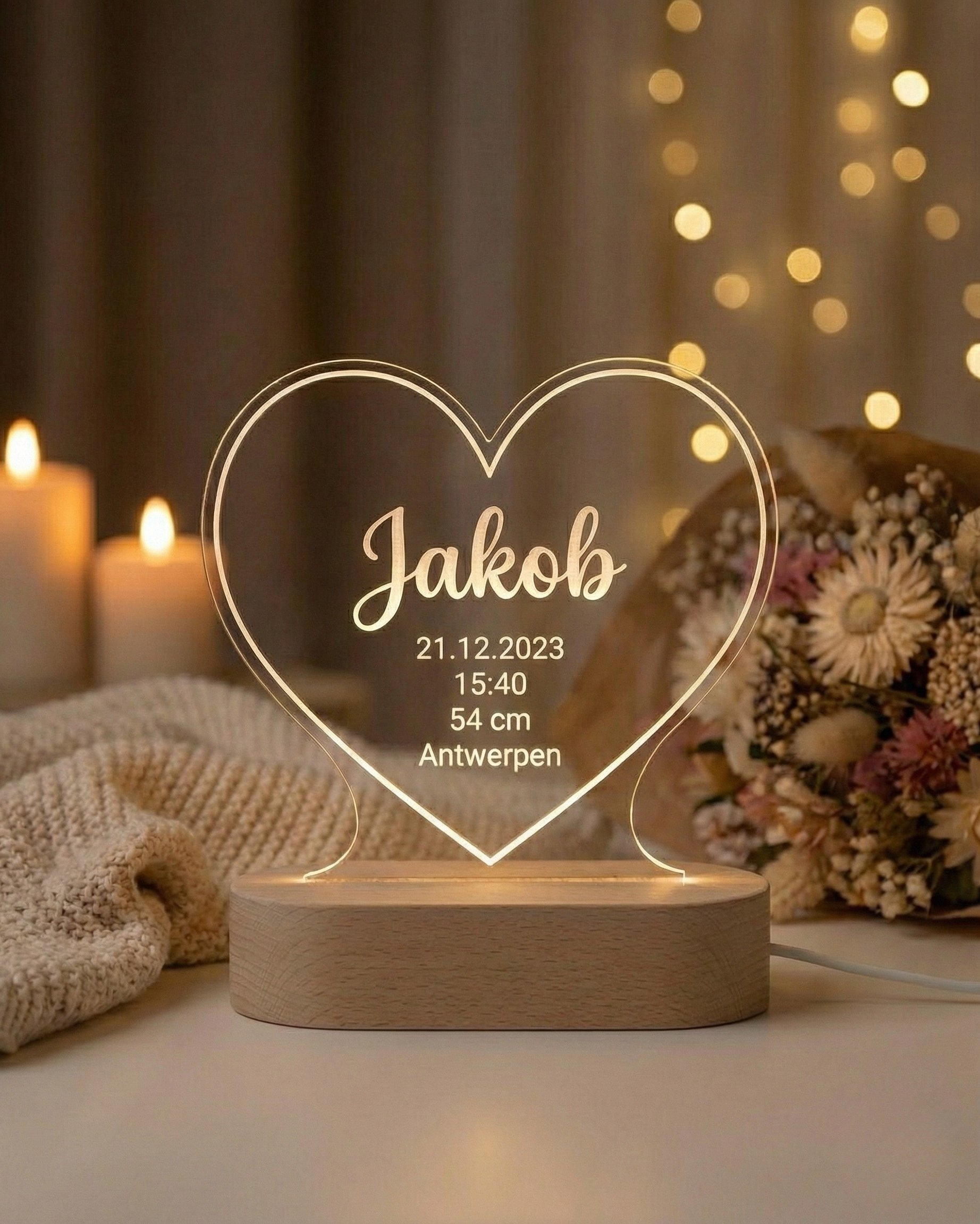 FirstLight™ — Birth Stats Lamp